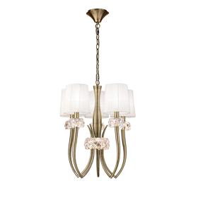 Loewe Antique Brass-White Ceiling Lights Mantra Multi Arm Fittings